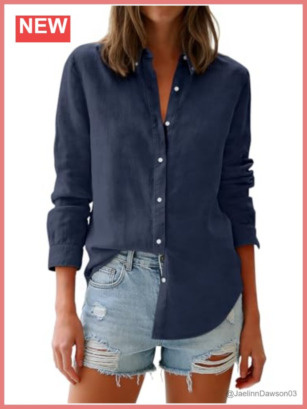 Women's Cotton Oxford Button Down Shirt Long Sleeve Wrinkle Free Collared Blouse